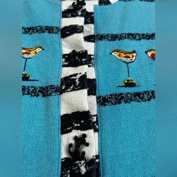 Spartelle sweater‎ cardigan Anchor Nautical Sz Small - Picture 8 of 9